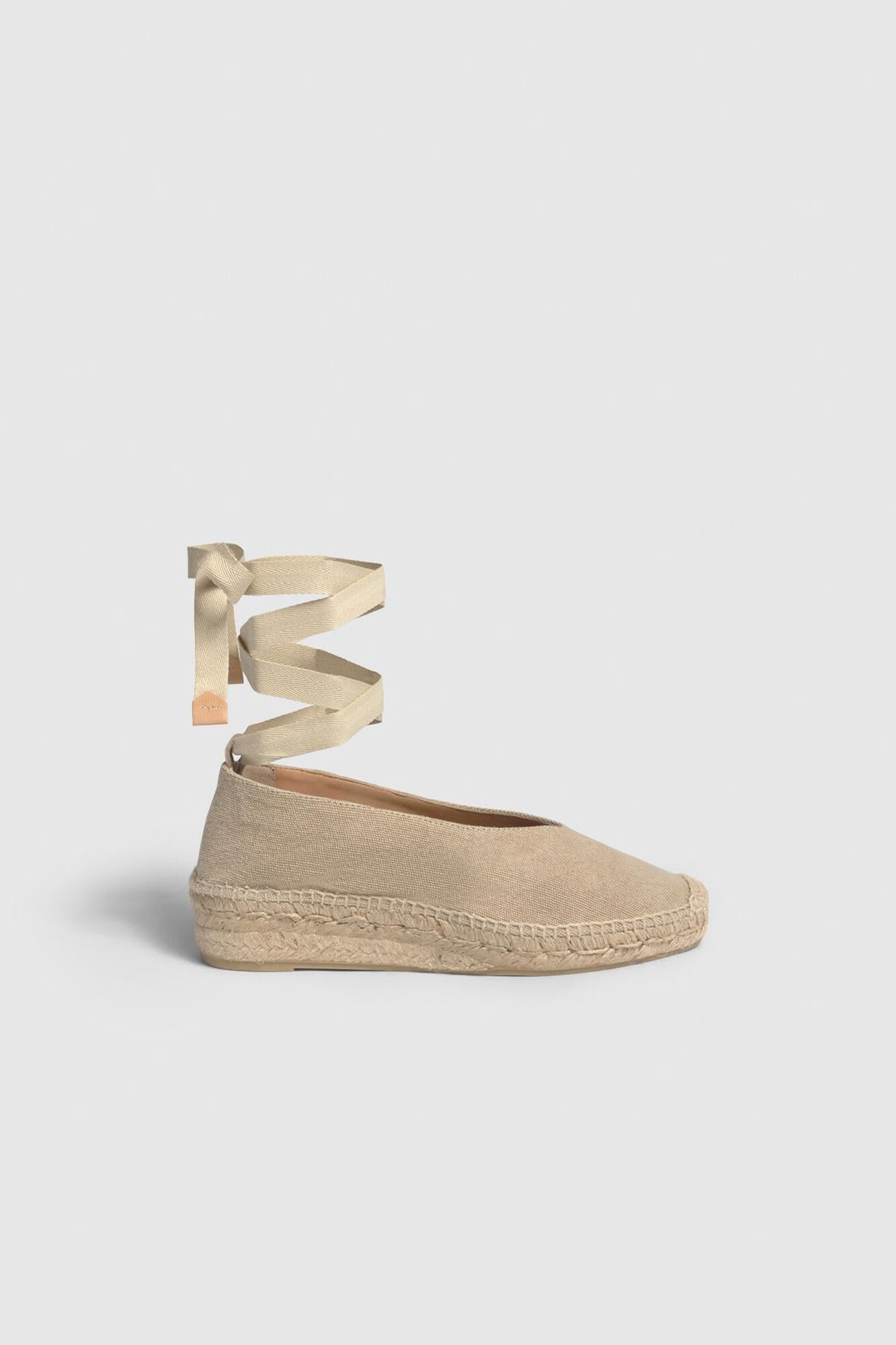 Chinelo com plataforma Gea canvas - Areia