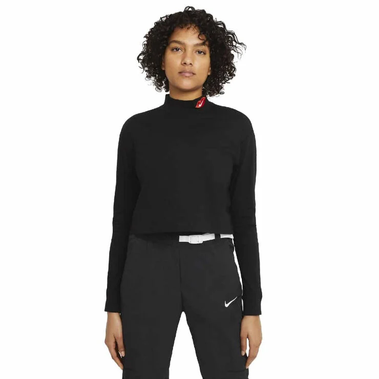 Nike sportswear mock long sleeve t-shirt Black