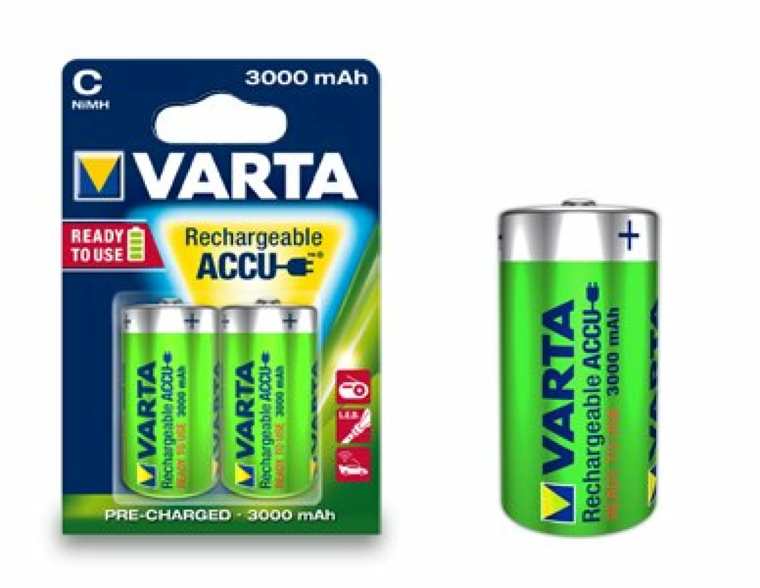 Varta Oplaadbare batterij - C - 1.2V - BR2 (2st)