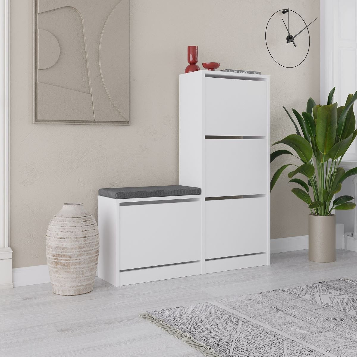 Calicosy - Schoenenkast DUDE - B105 cm - Wit