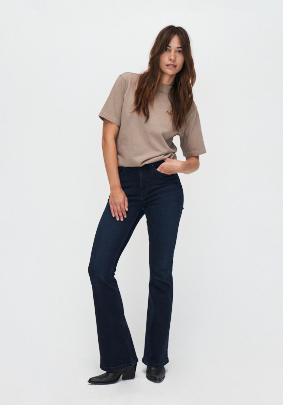 Kuyichi Damen-Jeans Lisette Flare Deep Blue