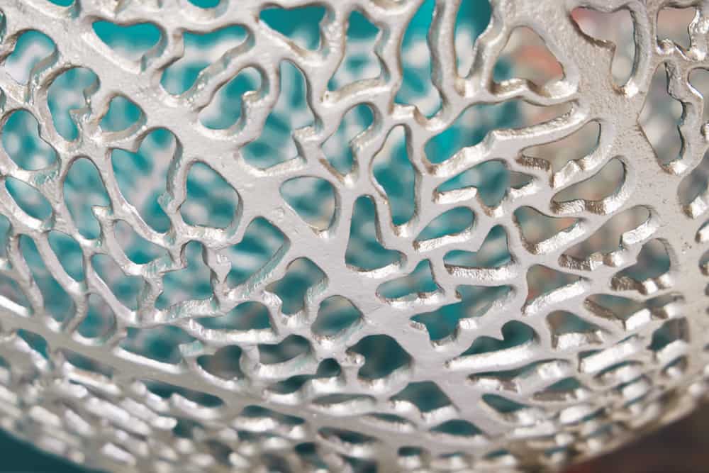 Filigrane Design Schale ABSTRACT LEAF 45cm silber Handarbeit