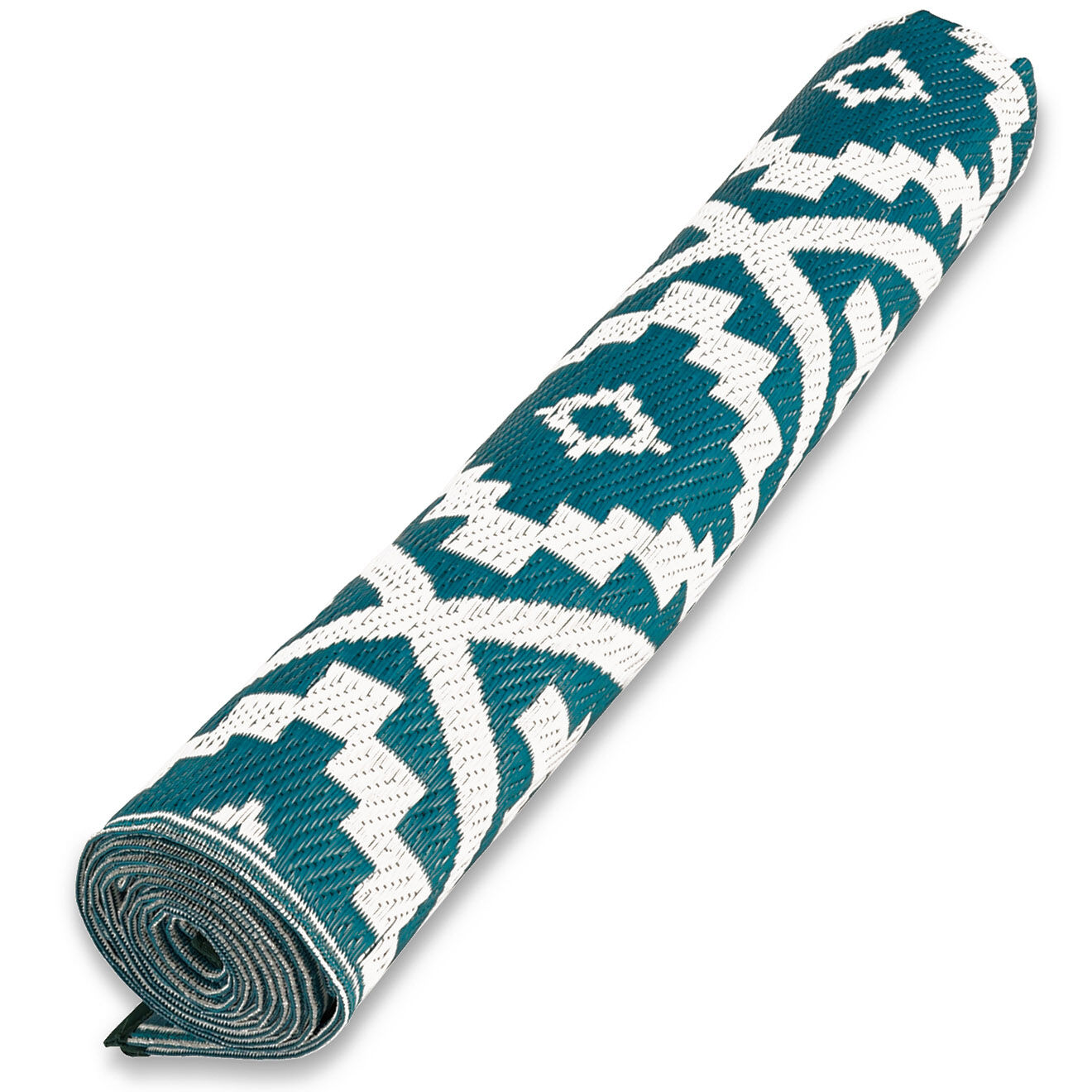 Inkazen Tapis extérieur rectangulaire Vahiné motifs losanges bleu - 270x370 cm