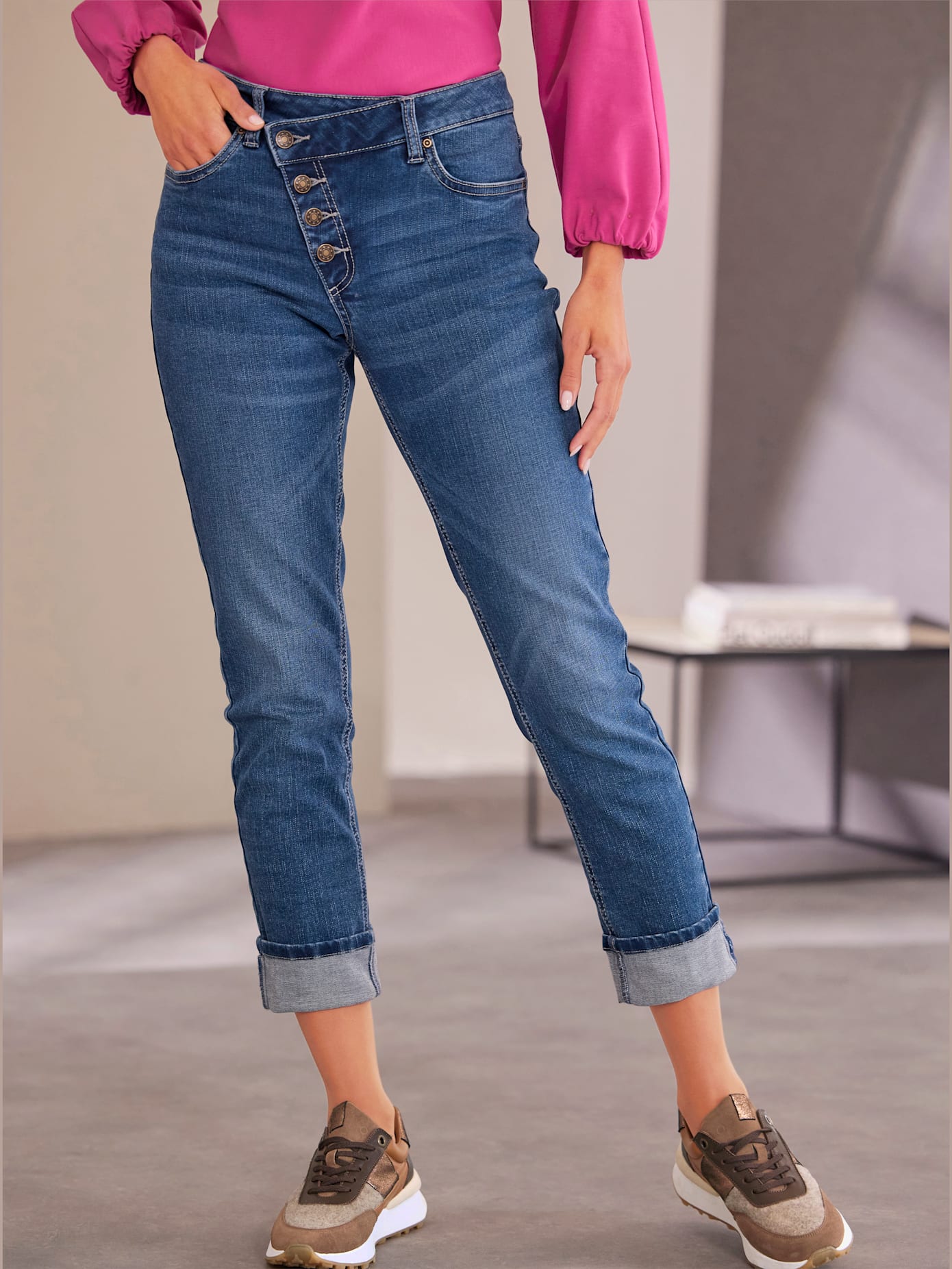 Jean ceinture asymétrique