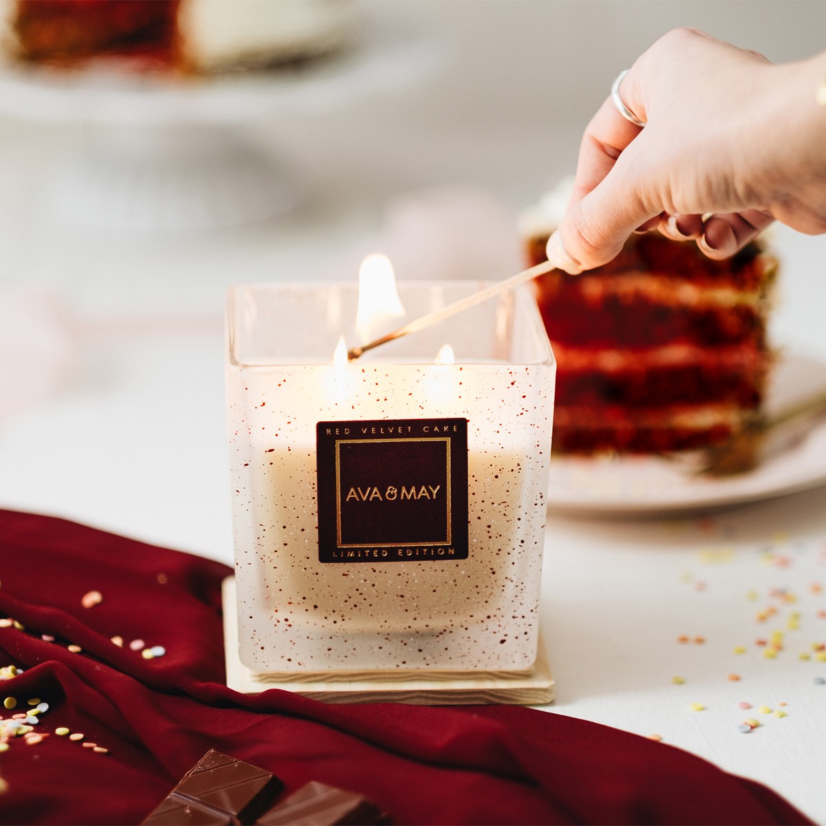 Bougie parfumée - Red Velvet - Chocolat & caramel - 550 g