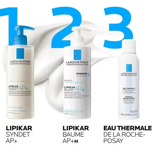 Conjunto de 2 frascos de 400ml cada do perfume La Roche-Posay Lipikar Baume AP+M.