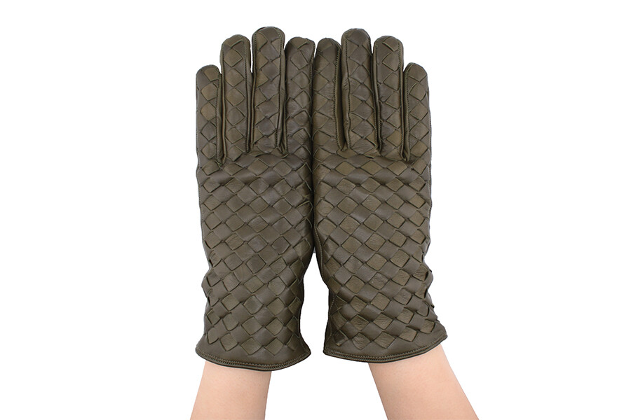 Glove criss-cross olive dark