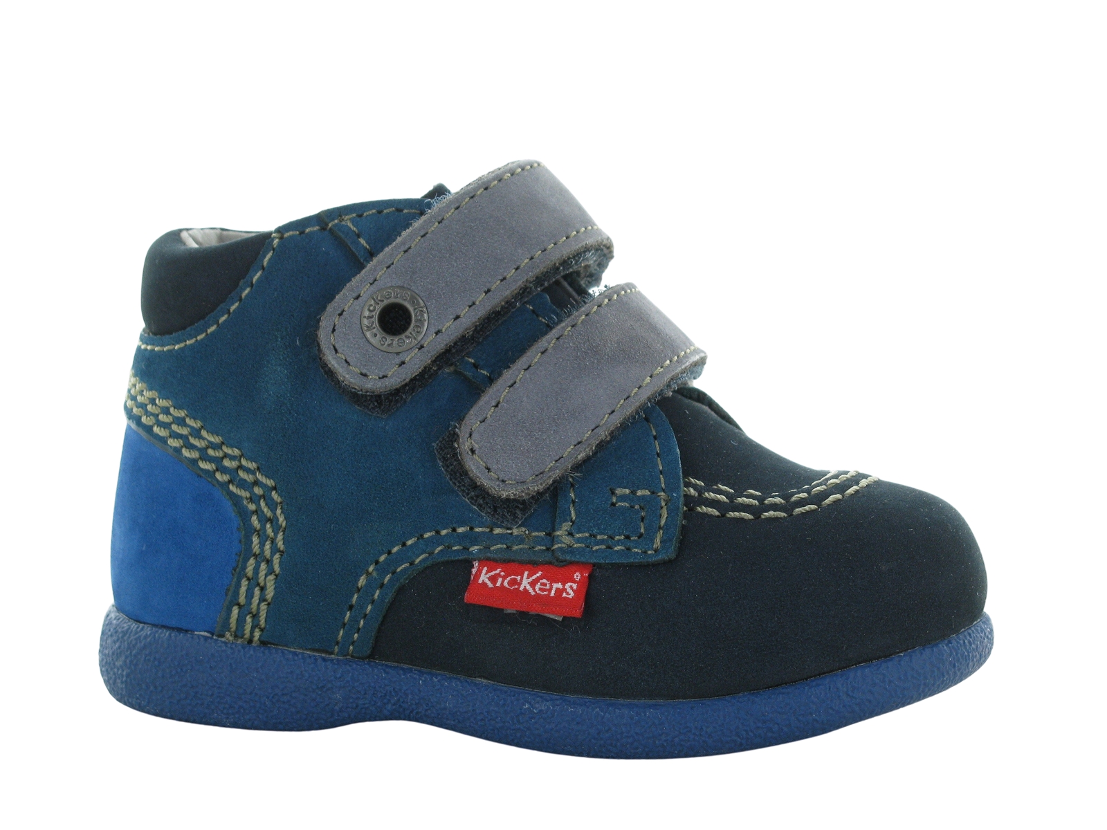 Kickers-BABYSCRATCH Cuir Multi Bleu