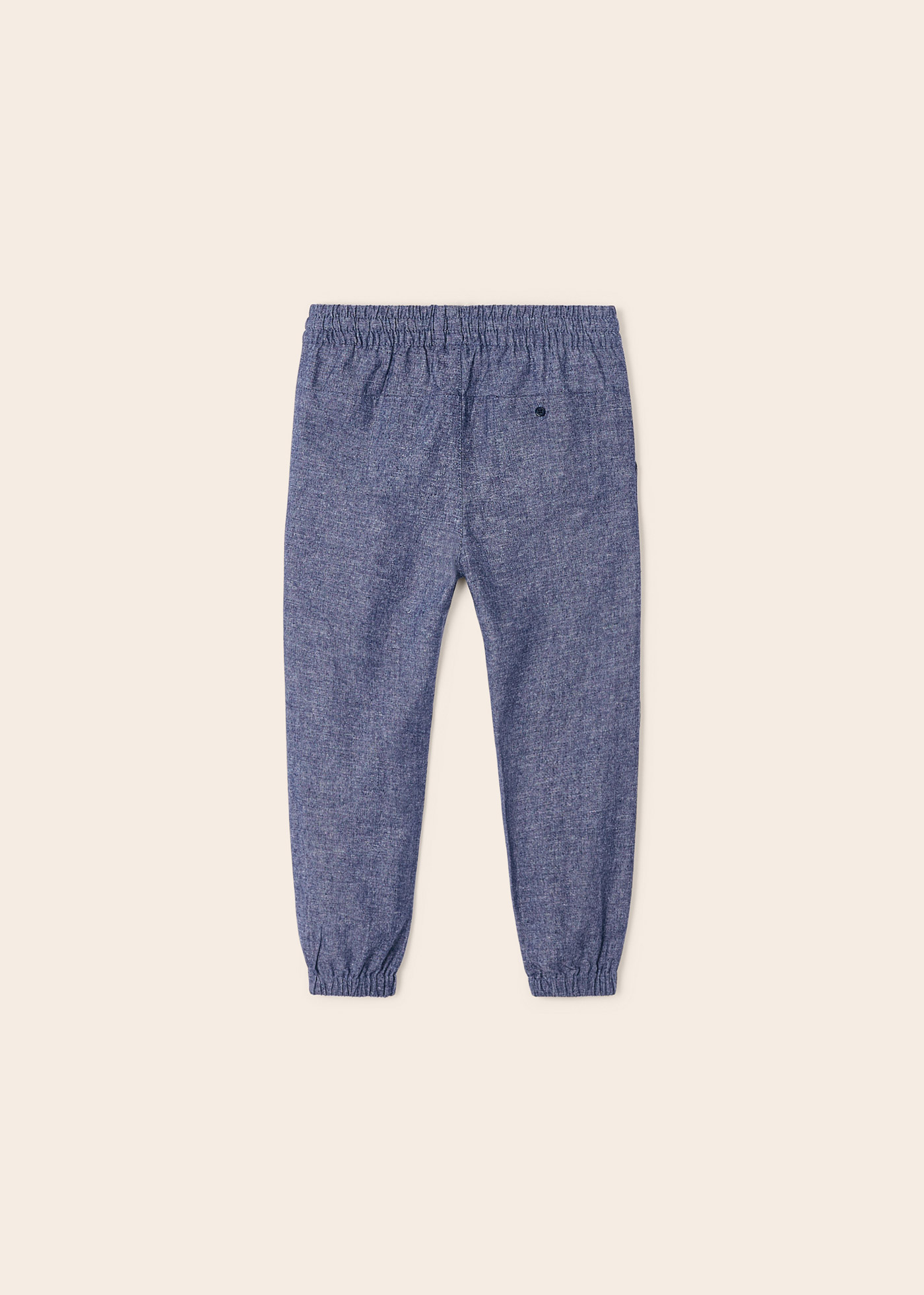 Calças compridas de linho estilo jogger para meninos