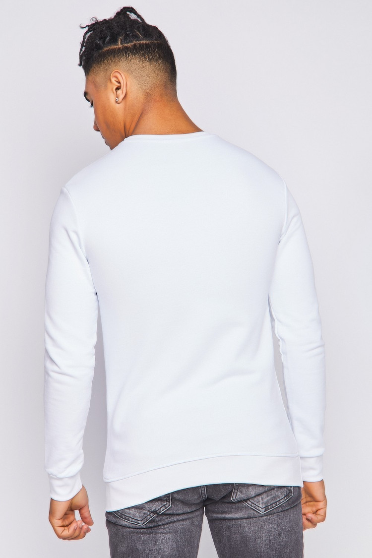 Sweat blanc taché rose