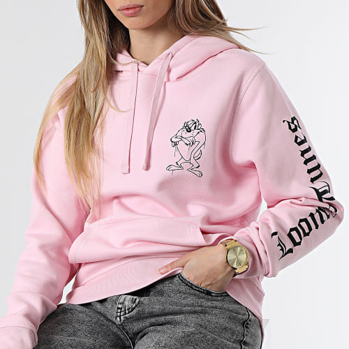 Sweat Capuche Femme Sleeves Angry Taz Rose