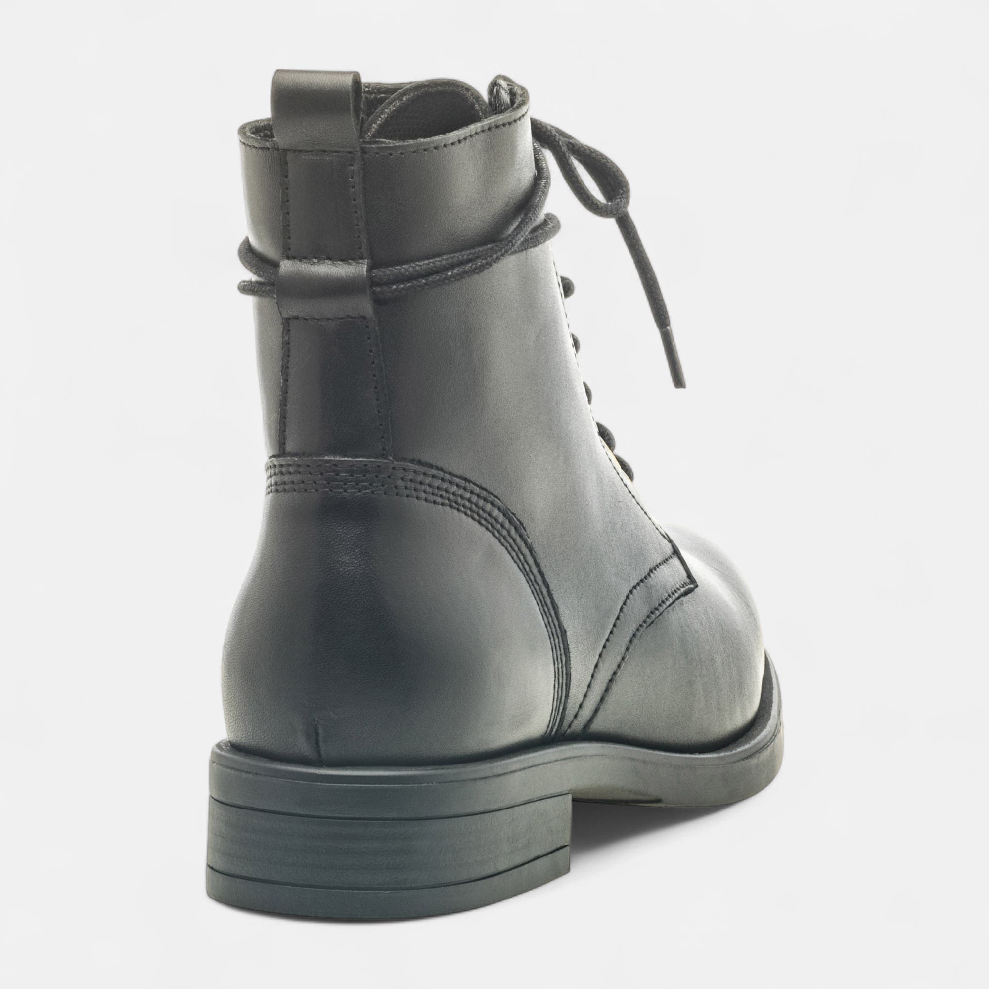 Bottines à lacets Femme en cuir noir