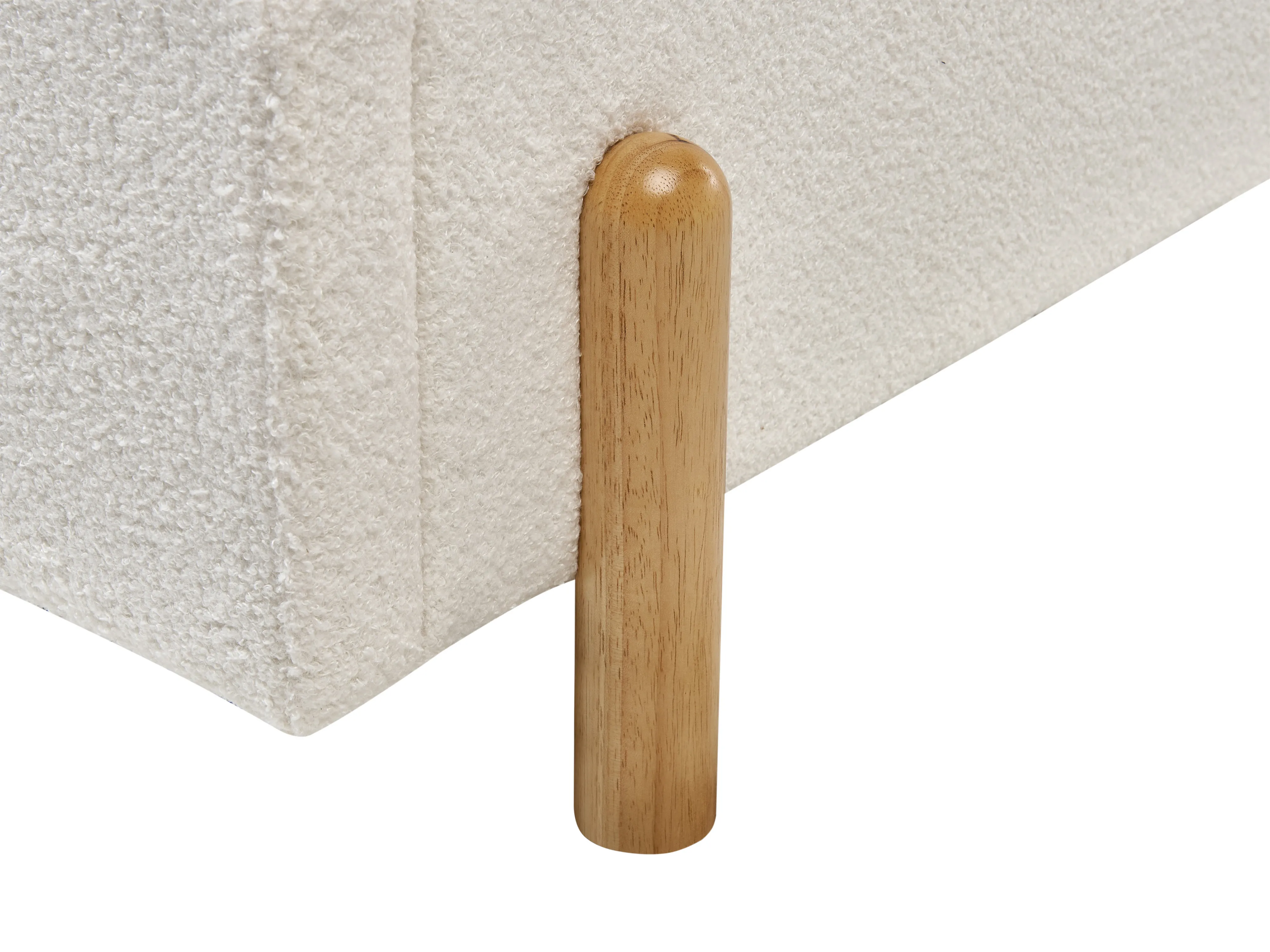 Kinderbed Bouclé ANET 90 x 200 cm Gebroken wit