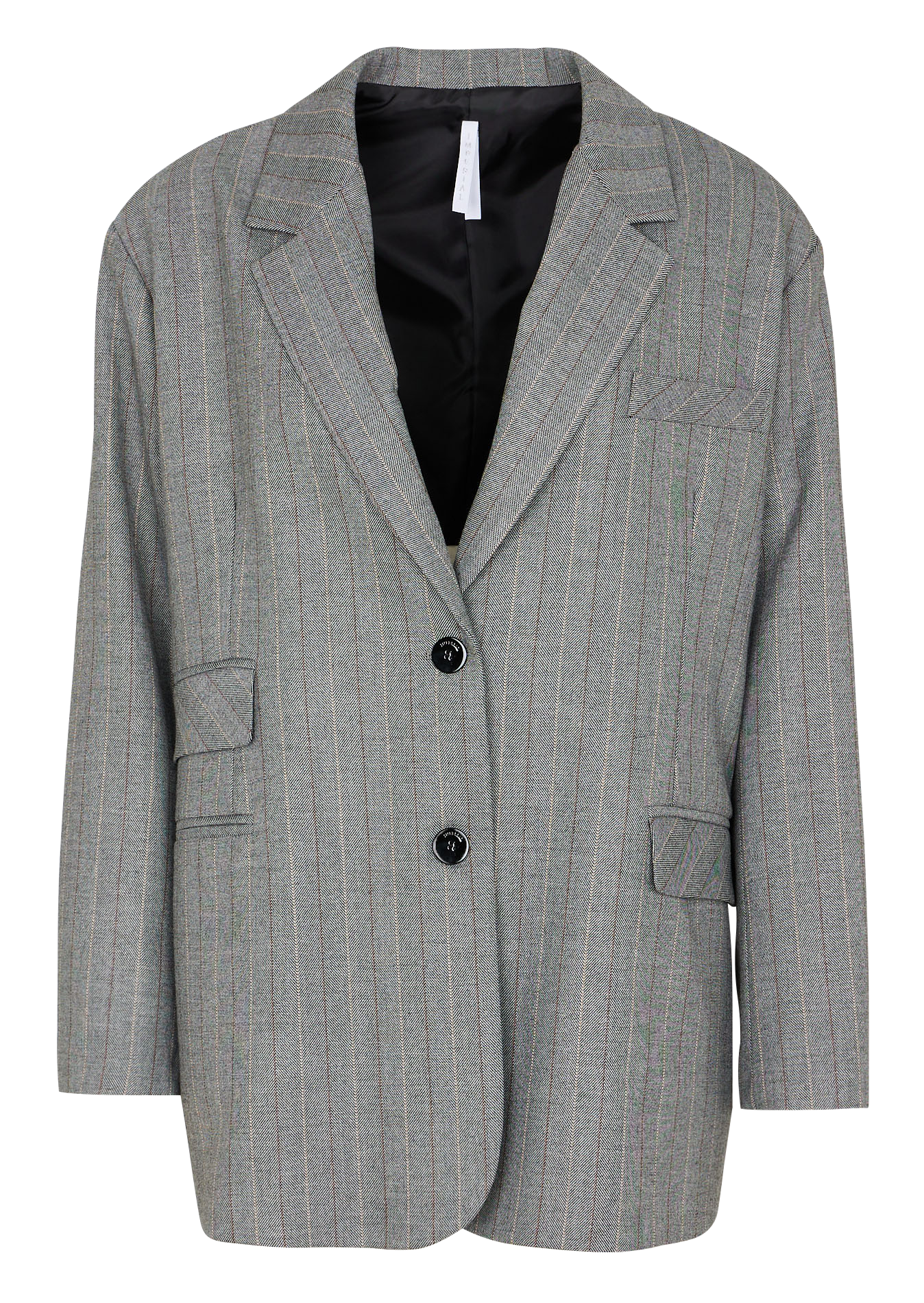 Veste de tailleur oversize rayée| Noir