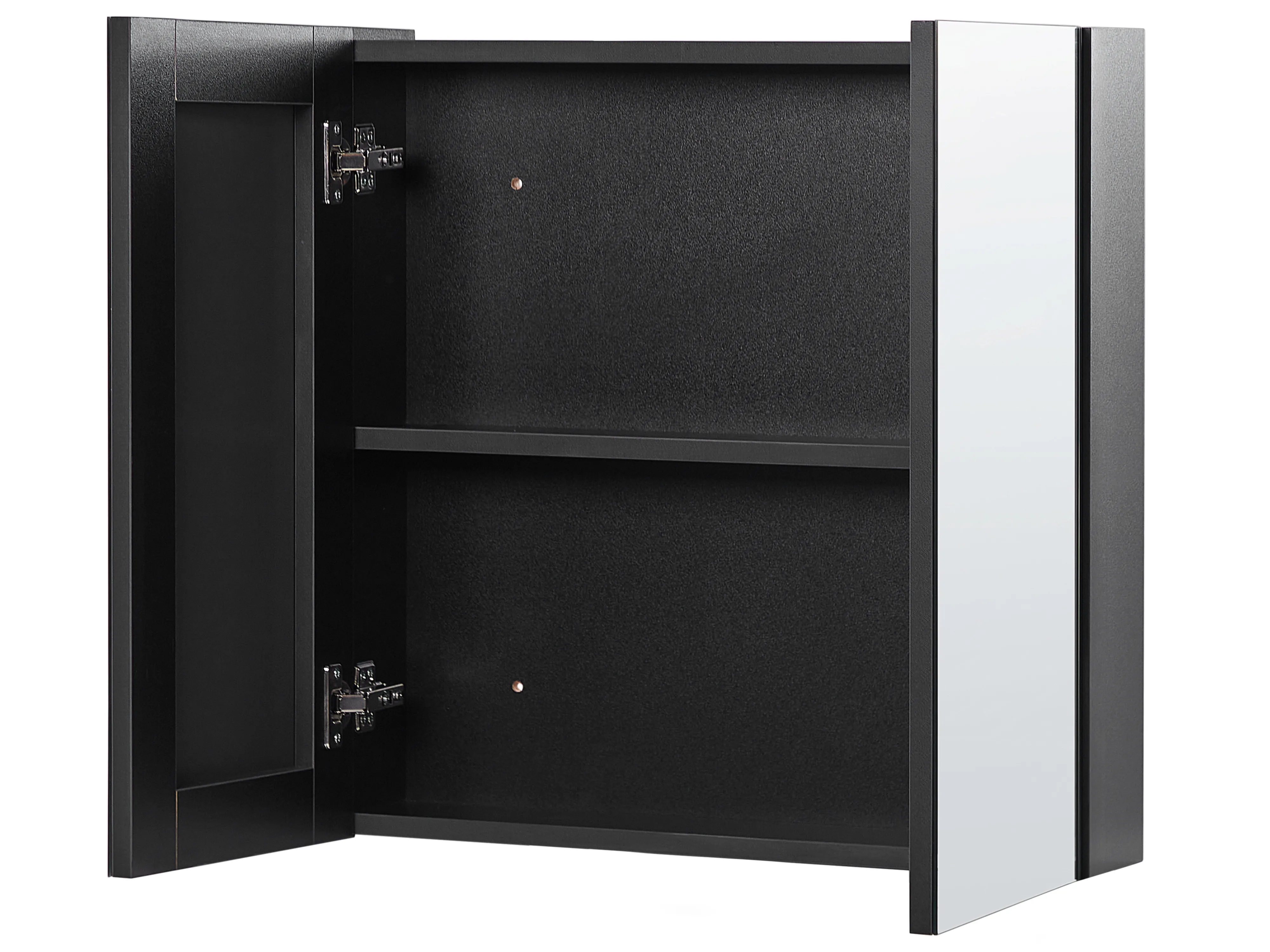 Badkamer wandkast met spiegel NAVARRA 60 cm 60 cm Zwart