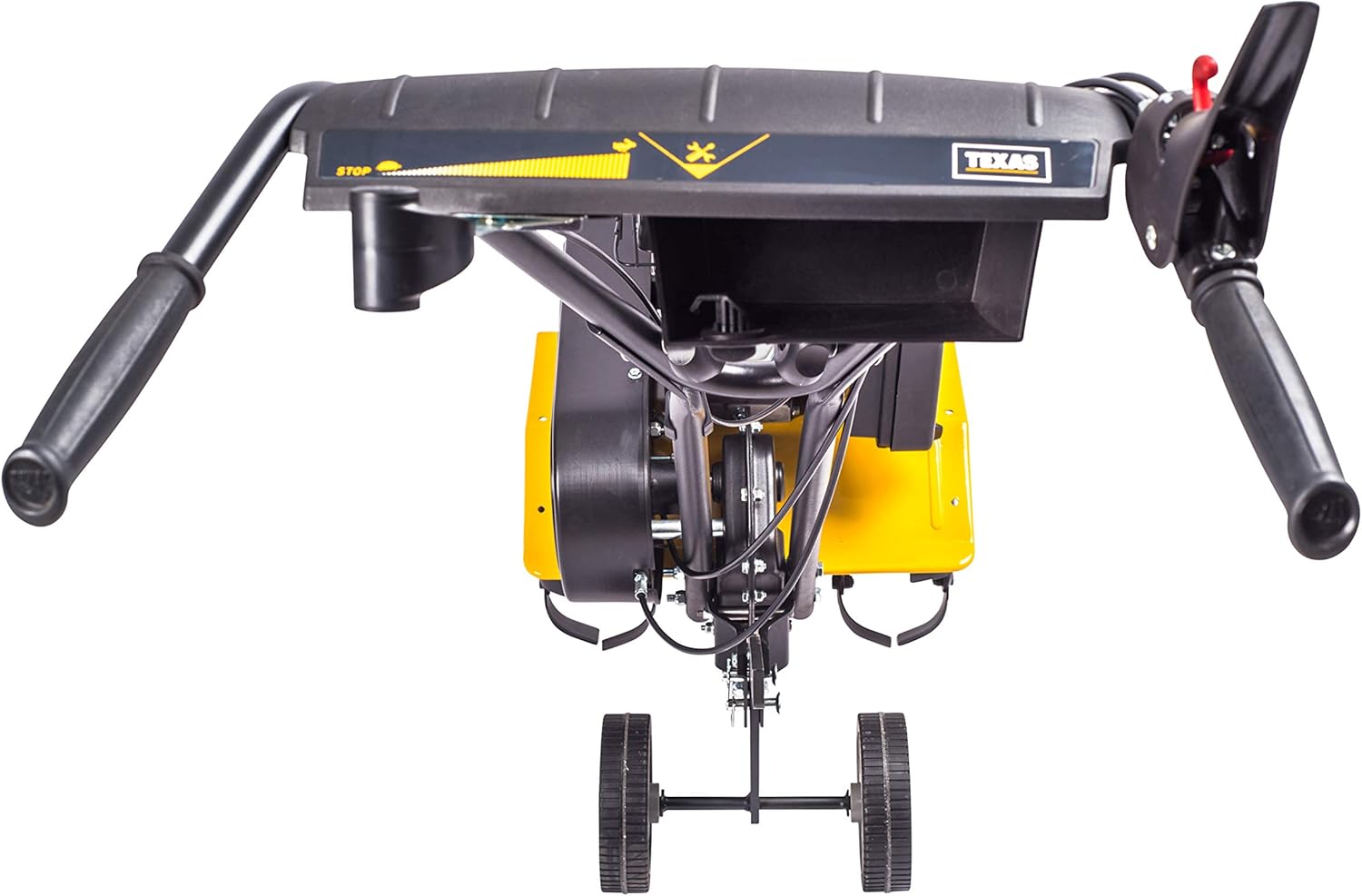 TEXAS Gartenfräse Motorhacke Bodenhacke Bodenfräse Benzin mit Antrieb Lilli 365TG Set mit Pflug und Rädersatz | 40-60 cm Arbeitsbreite |1400 Watt | 1,9 PS | 26 cm Tiefe | Vorwärts- und Rückwärtsgang