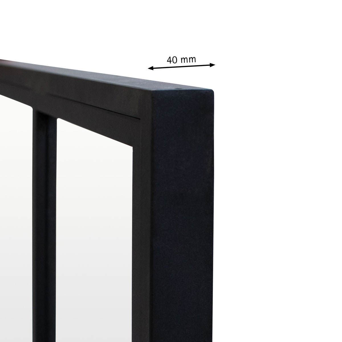 Binnenwand van glas in industriële stijl 1530x1300mm helder zwart