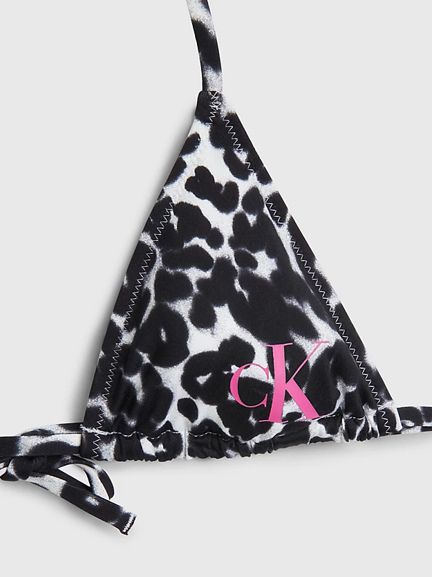 Top de biquíni micro triangular com estampa de leopardo da CK