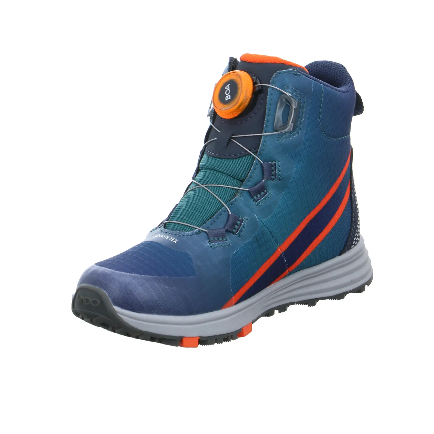 VADO Jungen- Snowboot Membran Blau Textil  Winter-Sneaker high