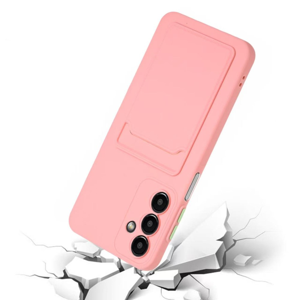Samsung Galaxy A56 Gummi Case Hülle mit Kartenfach - Rosa / Grün