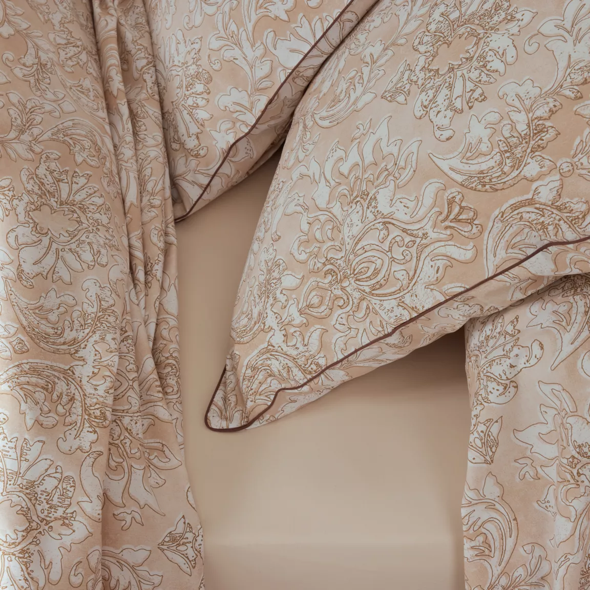 Taie d'oreiller carrée percale de coton (65 x 65 cm) Palazzo Beige
