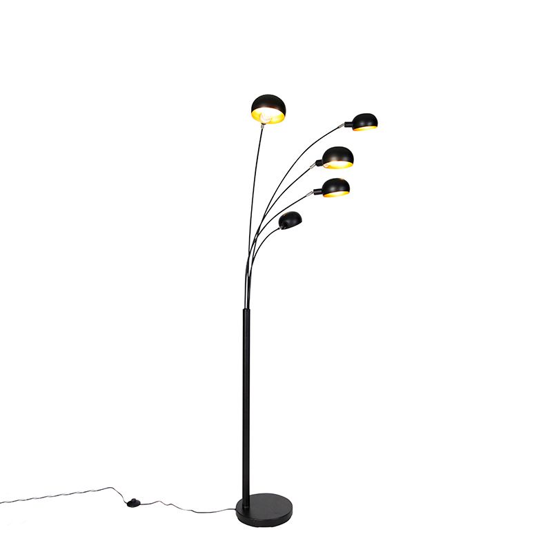 Smart vloerlamp zwart 5-lichts incl. Wifi B35 - Sixties