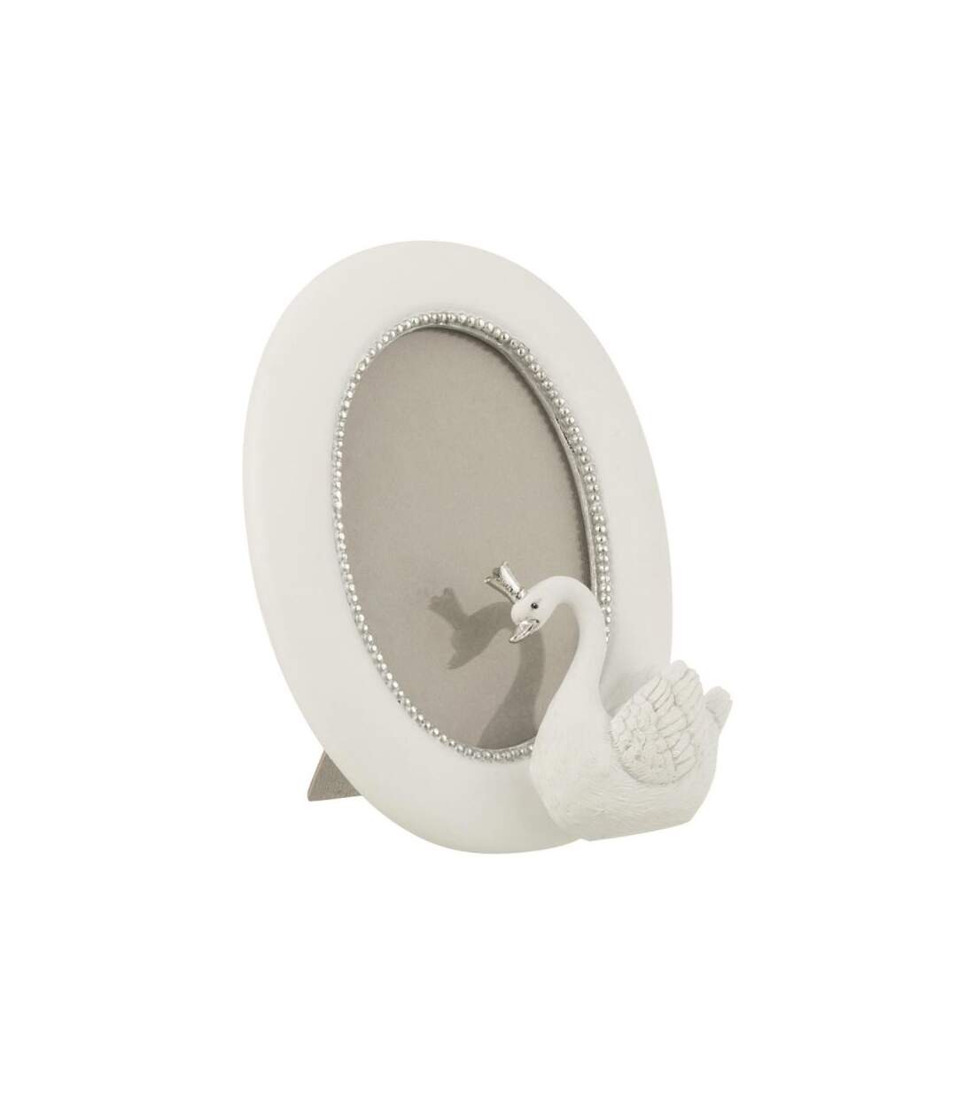 Paris Prix - Cadre Photo Déco cygne 20cm Blanc & Argent