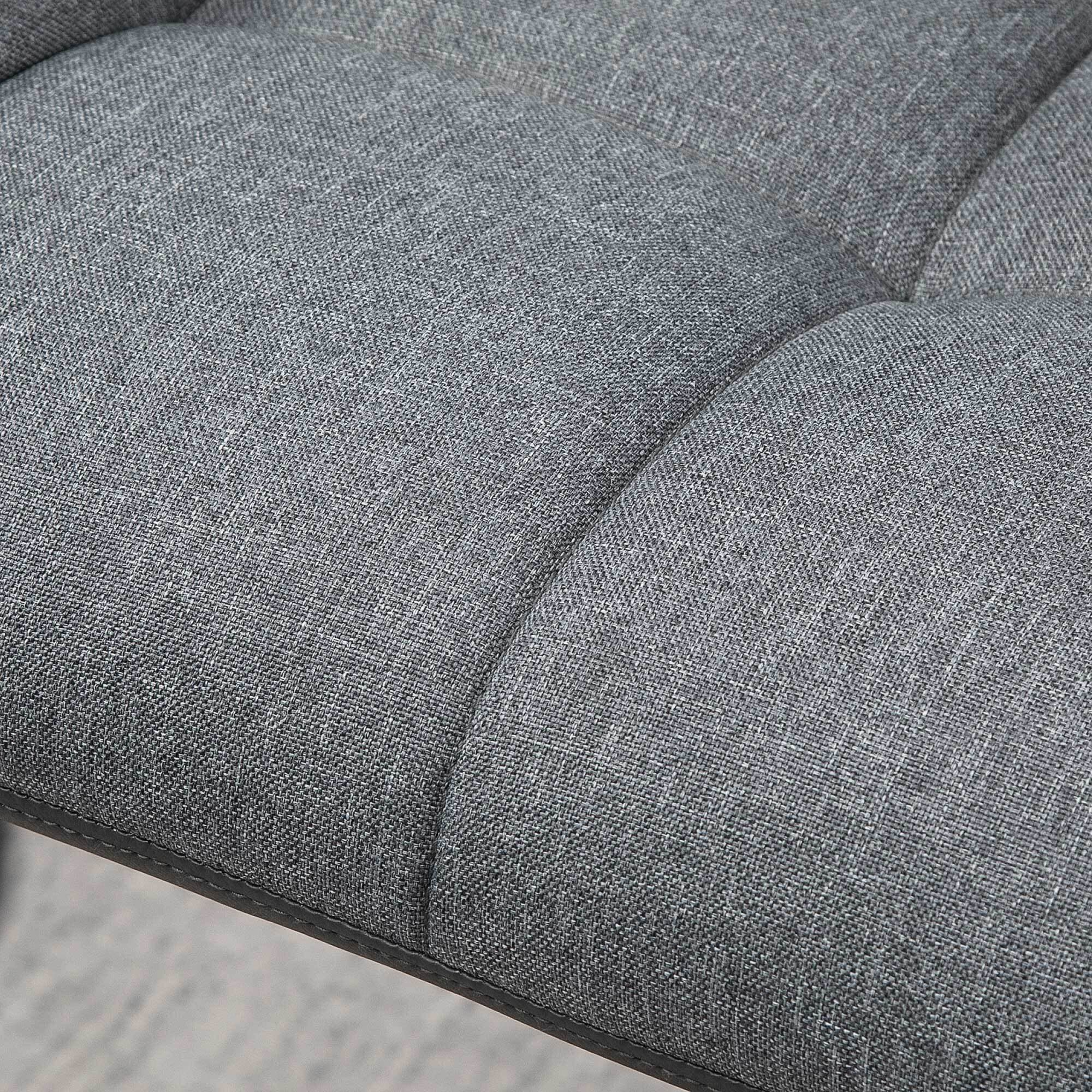 HOMCOM Barhocker mit Fußstütze grau, schwarz 57,5L x 52,5B x 93-114H cm