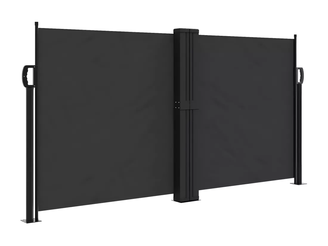 Auvent latéral rétractable noir 120x600 cm