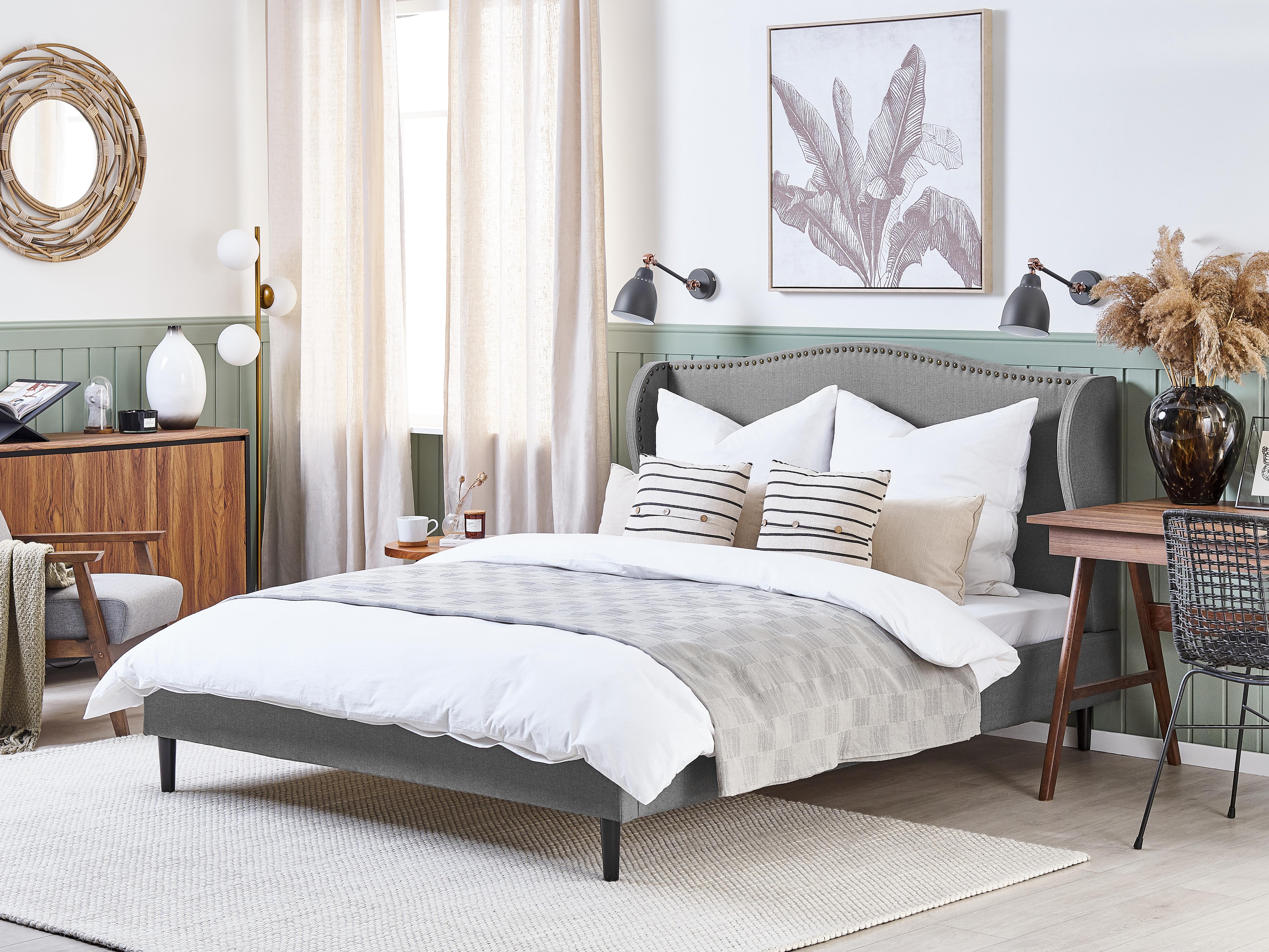 Bed Stof COLMAR 180 x 200 cm Grijs