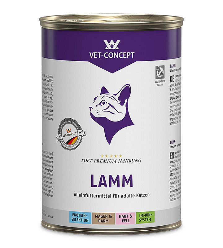 Vet-concept kattenmenu lam 6 x 400 gram