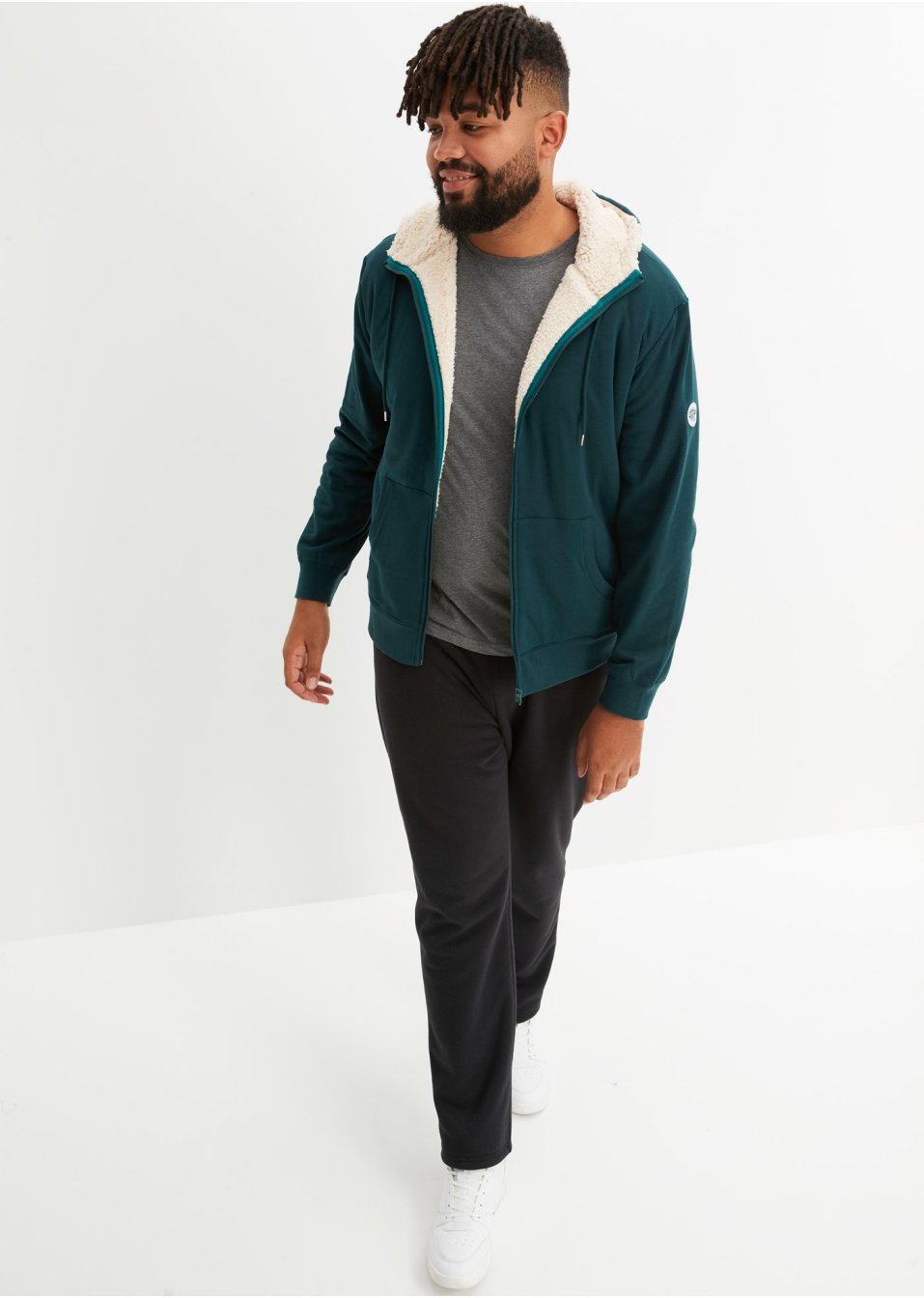 Gilet sweat thermo à capuche avec doublure peluche