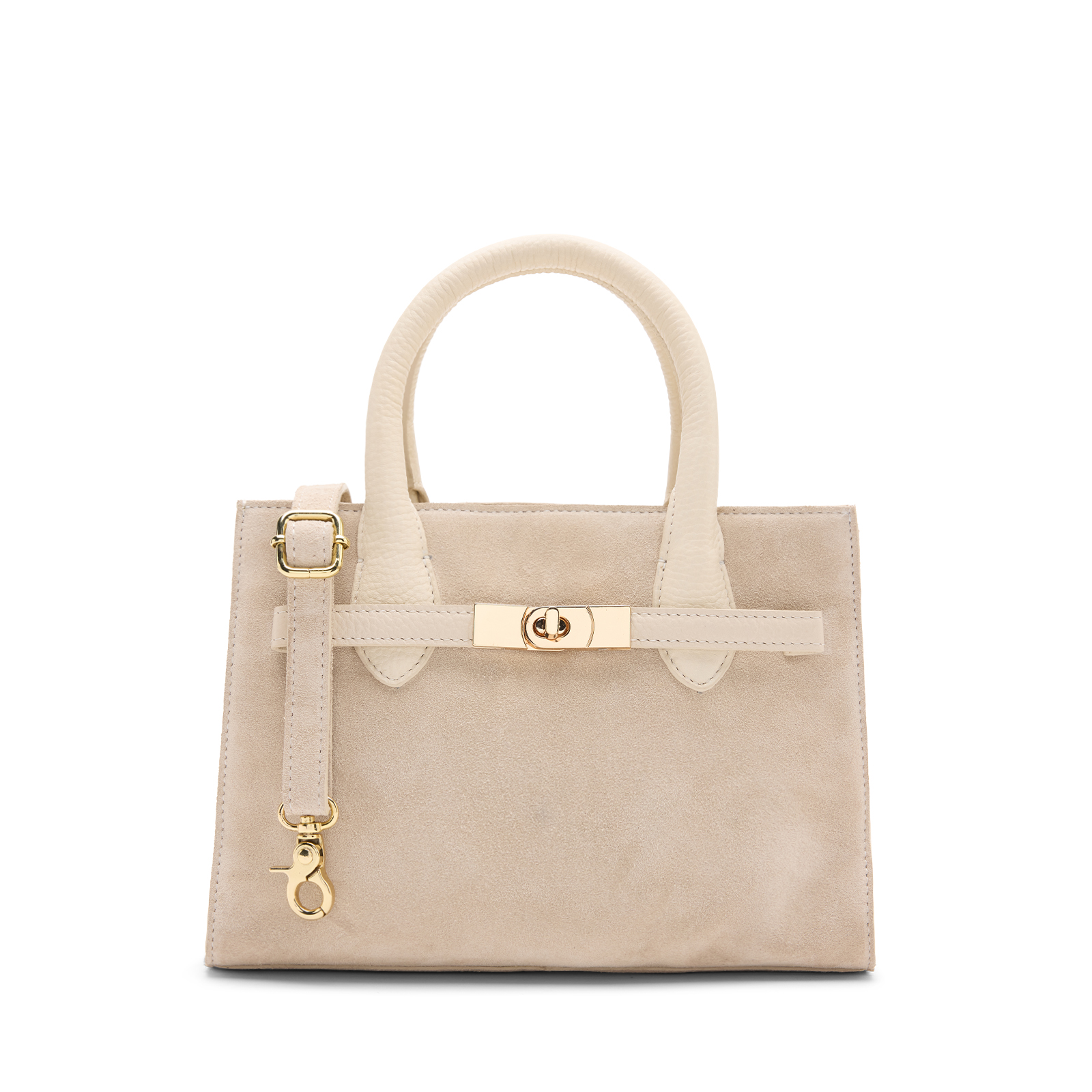 Off white suède handtas