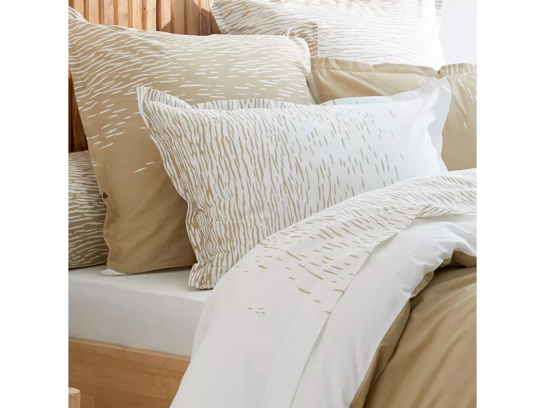 Housse de couette 140x200 cm coton REFLET Sable