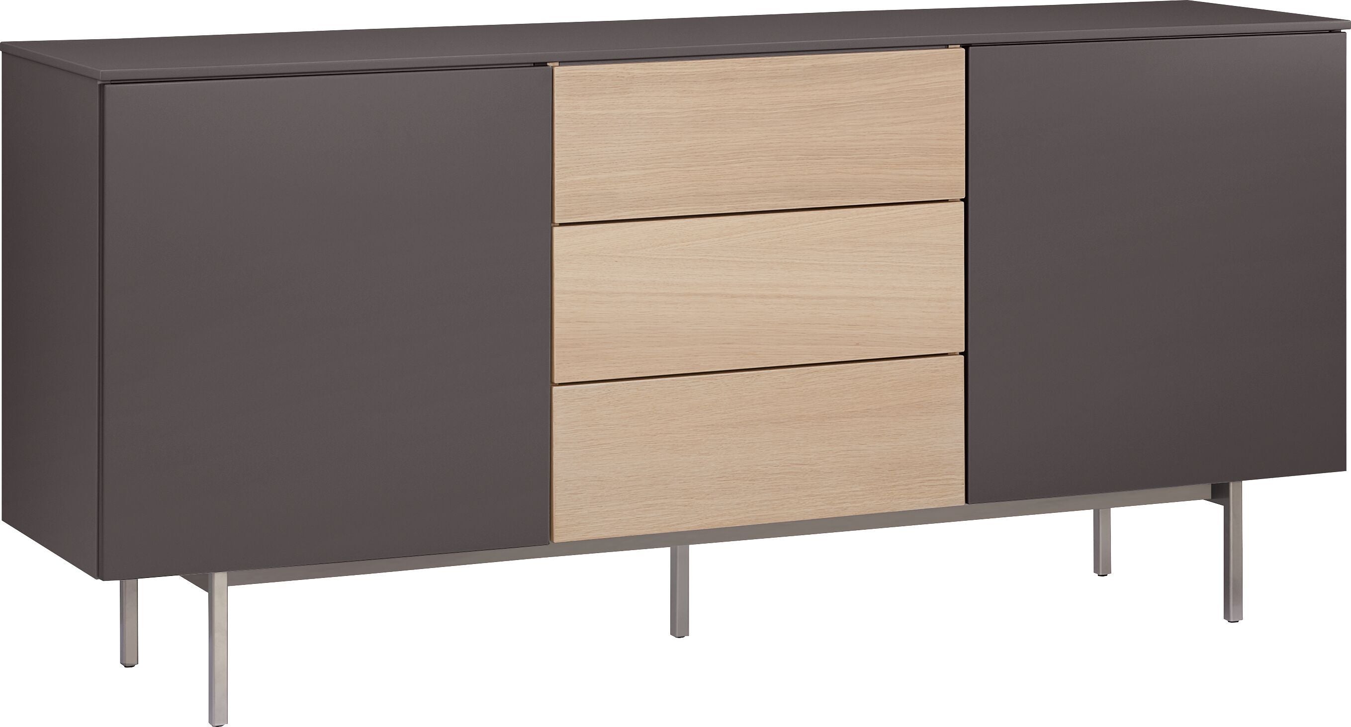 TILL Sideboard - Dunkelgrau / B: 168.0 cm x T: 41.0 cm x H: 77.0 cm