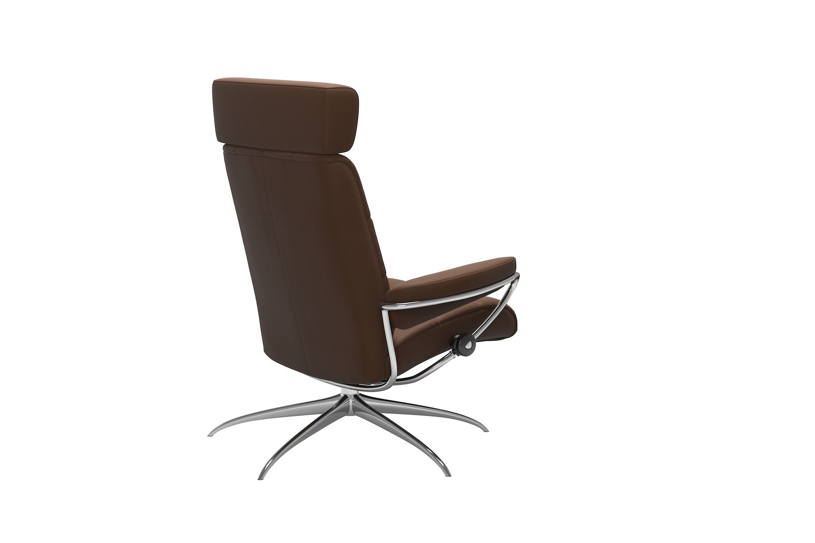 London lenestol I hud Batick Spesial Warm Brown og Star understell i krom