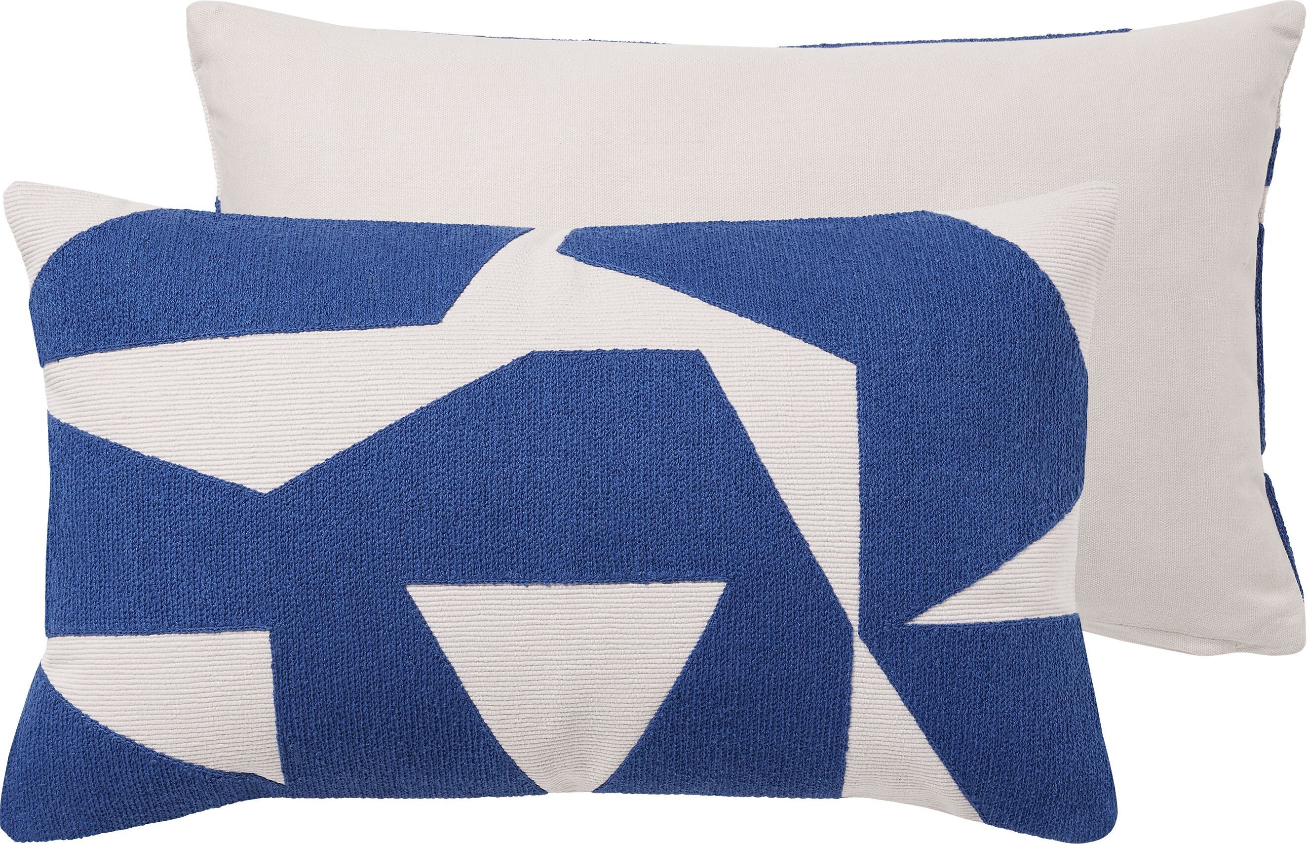 OLAYA Zierkissen - Blau / B: 30.0 cm x H: 50.0 cm