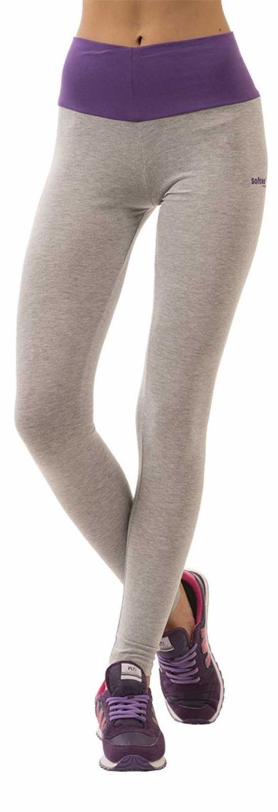 Meia-calça comprida Softee cinza/violeta