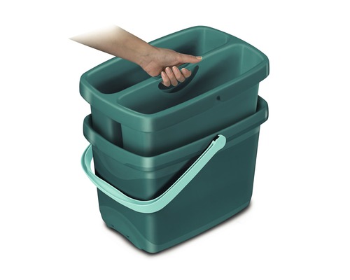 Leifheit Combi Box 10l, twee-kamer emmer, stapelbaar