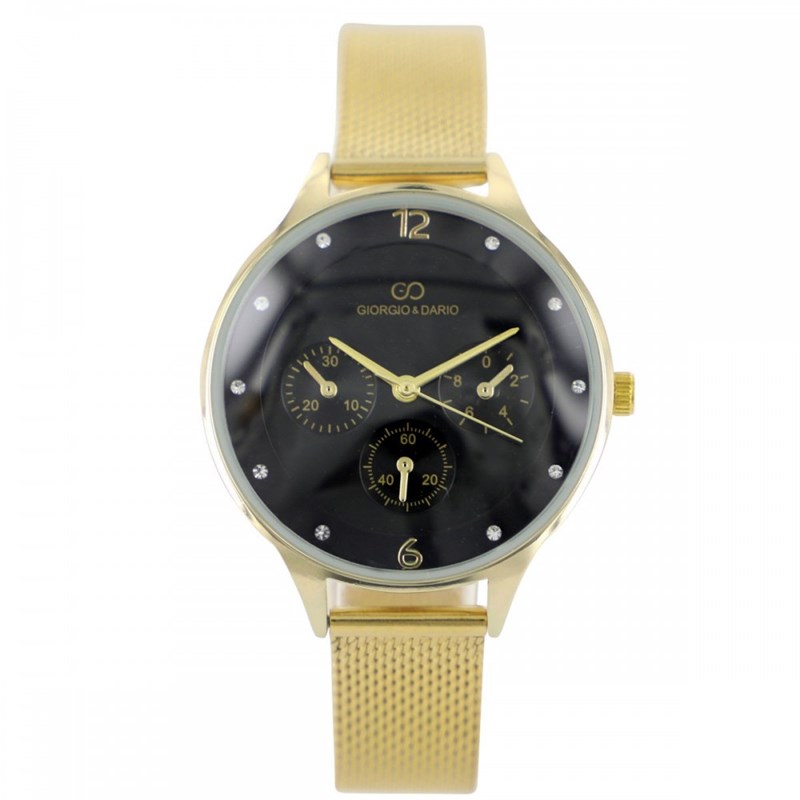 Coffret montre Femme GIORGIO bracelet Acier Doré