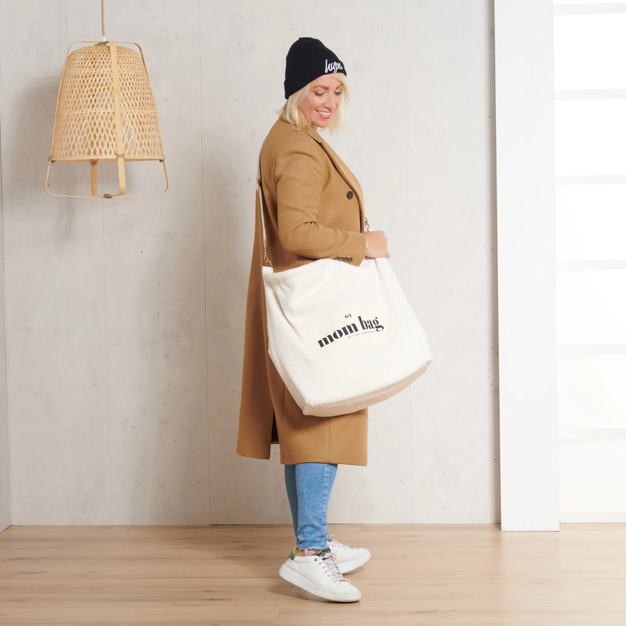 Nordic Coast Company Mom Bag Teddy Bouclé Natur