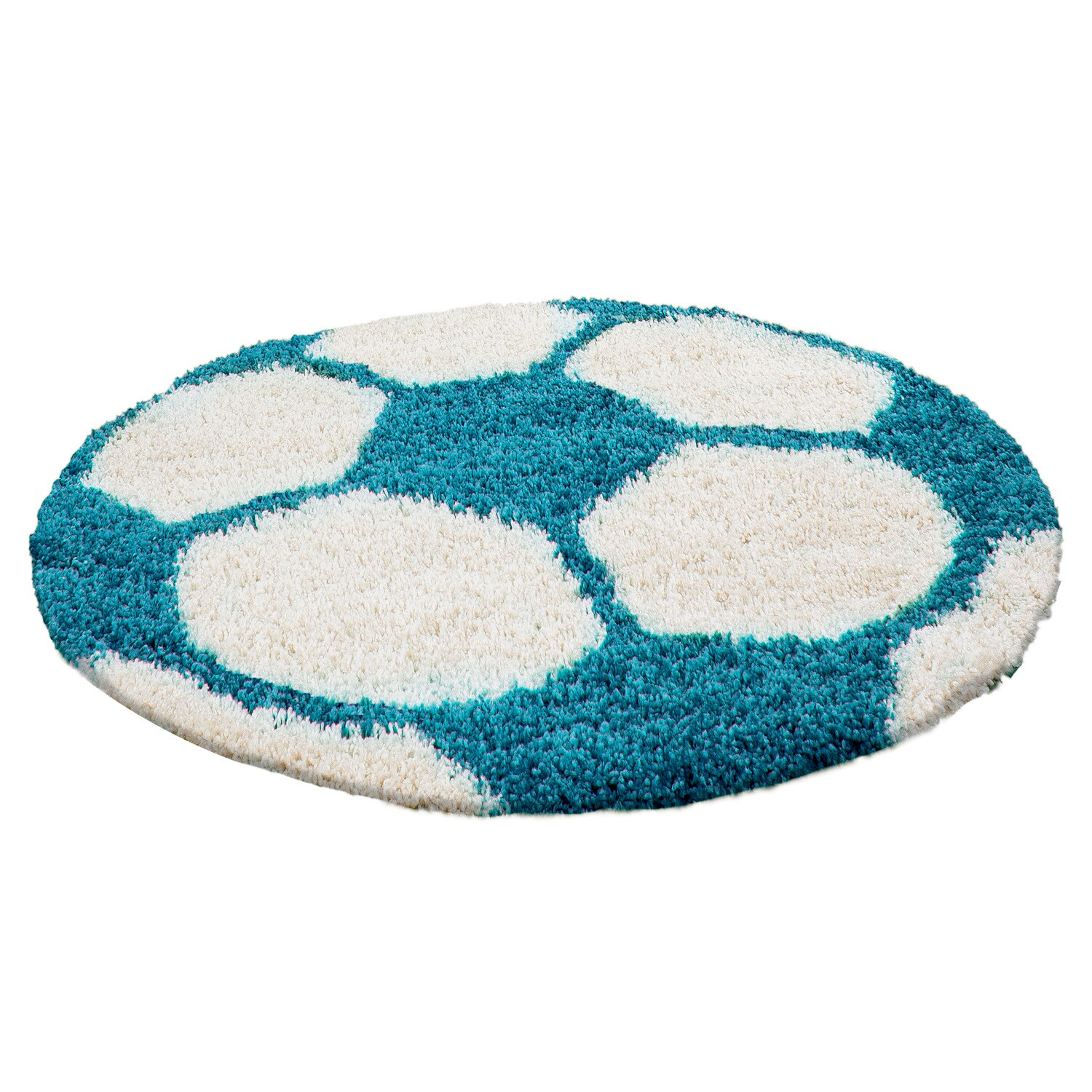 Wunderschöne Kinderteppichrund , Höhe 30 mm, Fußball Motiv