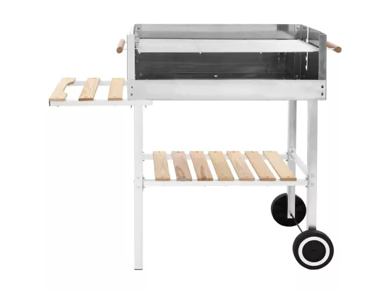 Barbecue au charbon sur chariot Acier inoxydable et 2 étagères