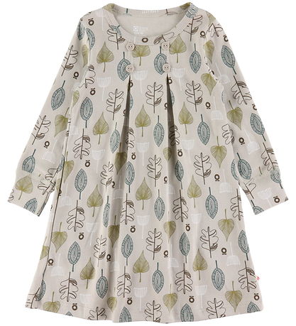 Katvig Kleid - Beige m. Blätter