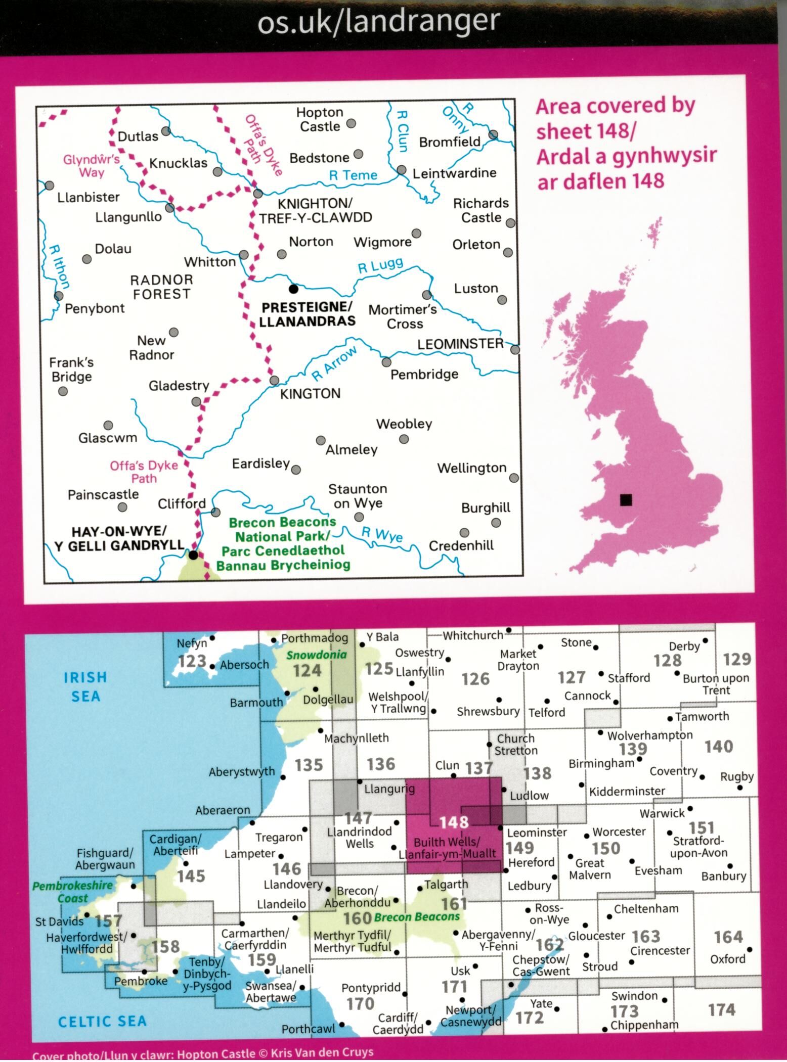 ORDNANCE SURVEY - 148 GB PRESTEIGNE 1 50 000