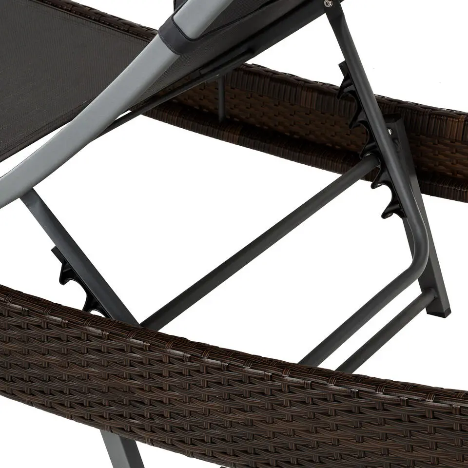 tectake Wicker ligbed Moana, Bruin Mix