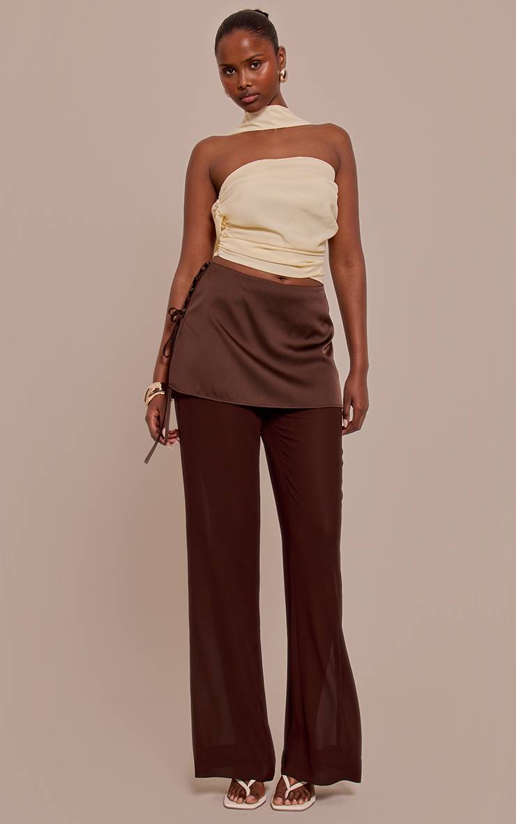 Butter Cream Top Bandeau En Mousseline Avec Détail Foulard