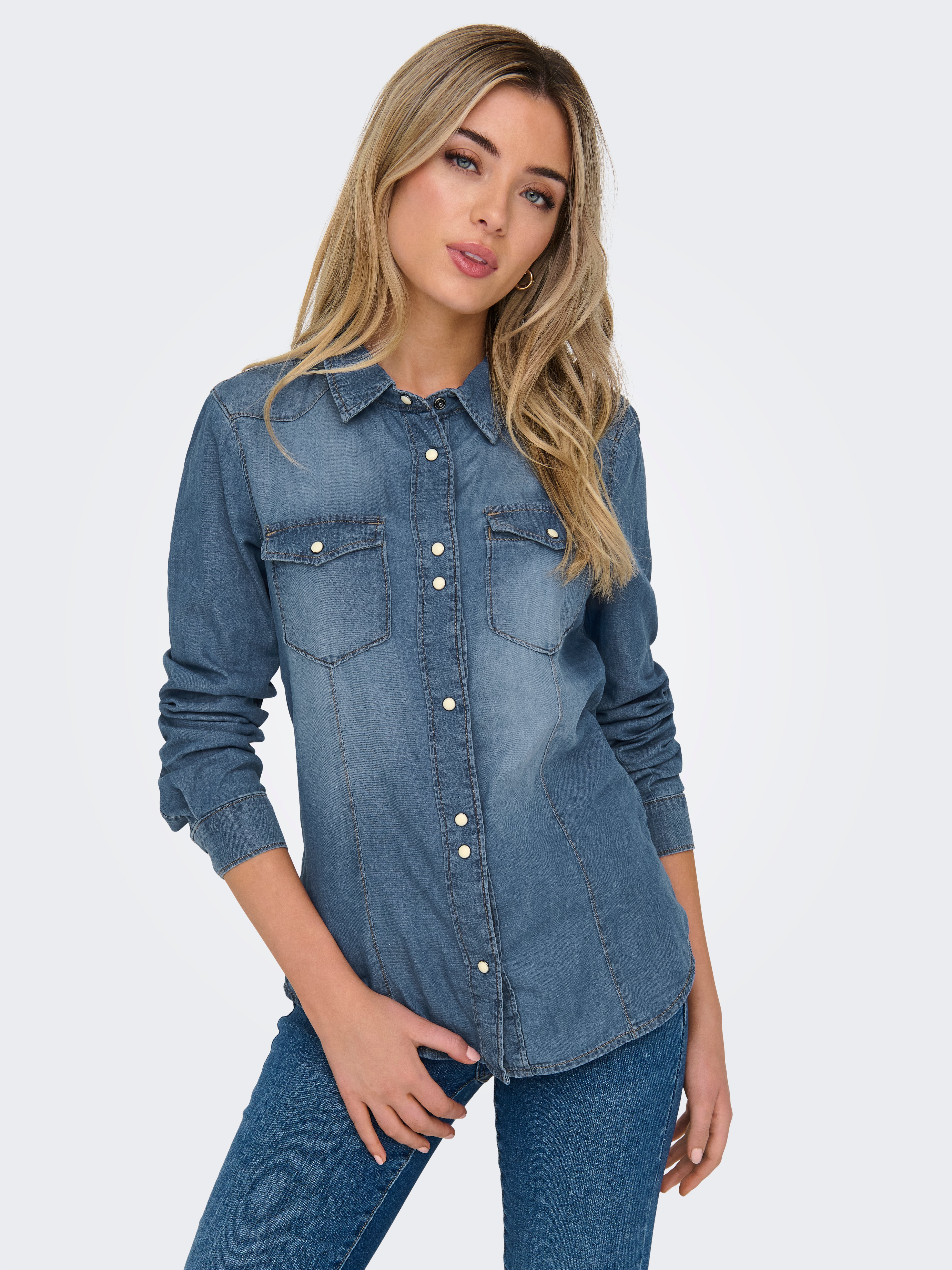 ONLROCK Jeanshemd Medium Blue Denim