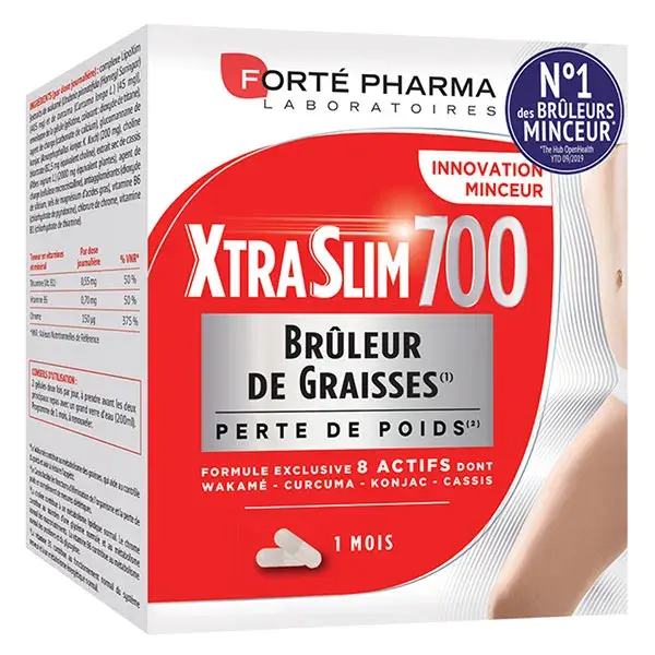 Forté Pharma Xtraslim 700 Queimador de Gordura Cúrcuma Wakame 120 cápsulas - Suprimento para 1 mês