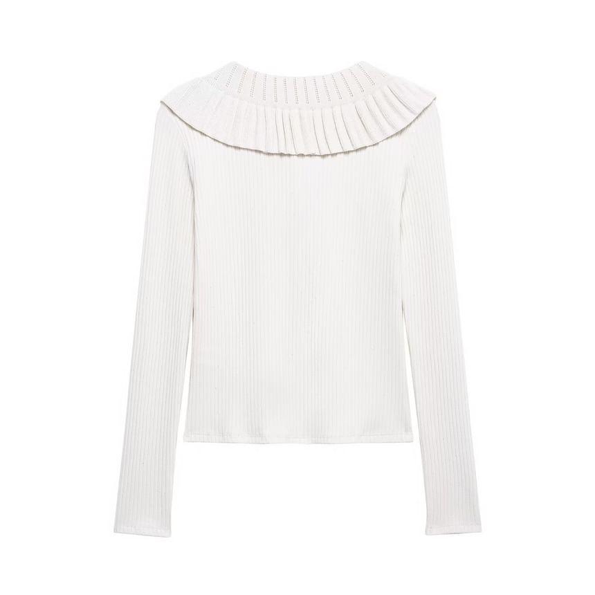Avauntgardo - Vest met ruchekraag, strikaccent en knoopjes
